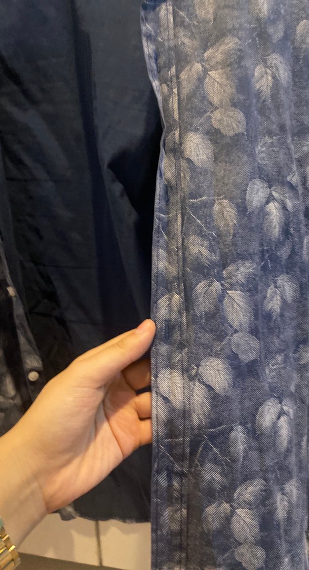 Mavi Batik Desenli Denim Erkek Gömlek - Görsel 2