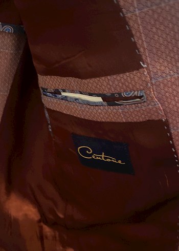 Bordo Düğmeli Erkek Takım Ceket - Görsel 2