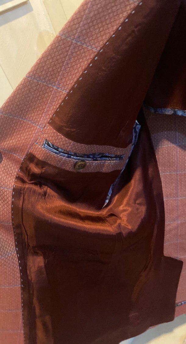 Bordo Düğmeli Erkek Takım Ceket - Görsel 3