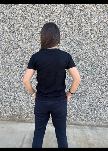 Diğer Basic Siyah Kadın Pamuklu T-shirt