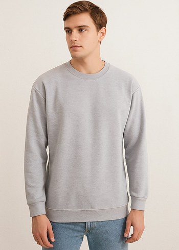 Gri Erkek Oversize Sweatshirt