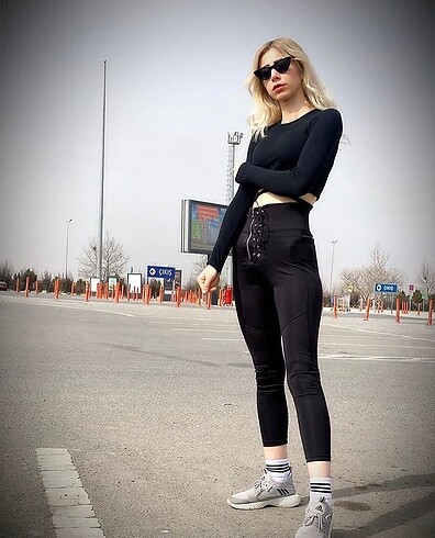 m Beden siyah Renk Tayt pantolon