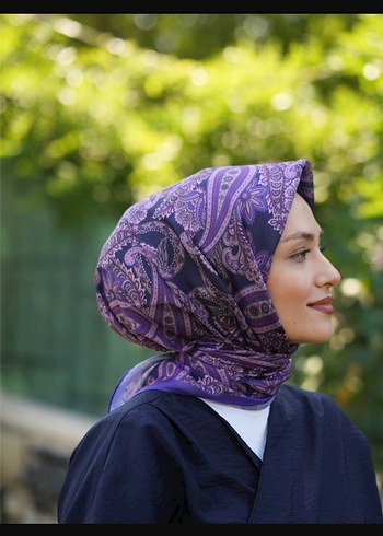 Dantelli Mor Kadın Soft Eşarp monoor marka - Görsel 13