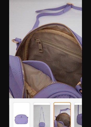 Mor Süet Kadın Çapraz Çanta - Görsel 3