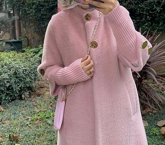 2 beden pembe etrucci angora kaban