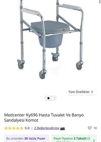 Diğer Medcenter Hasta Tuvalet ve Banyo Sandalyesi Komot