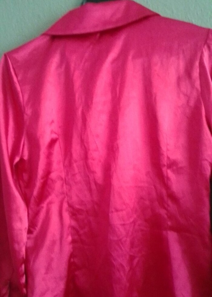 Bağlamalı saten gömlek  - Görsel 5