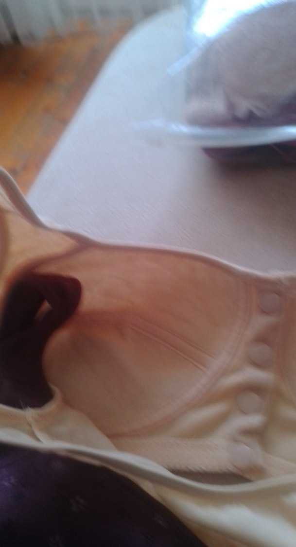 Vintage Mor ve krem Düğmeli Sütyenle yurtdışı urunudur fur - Görsel 3