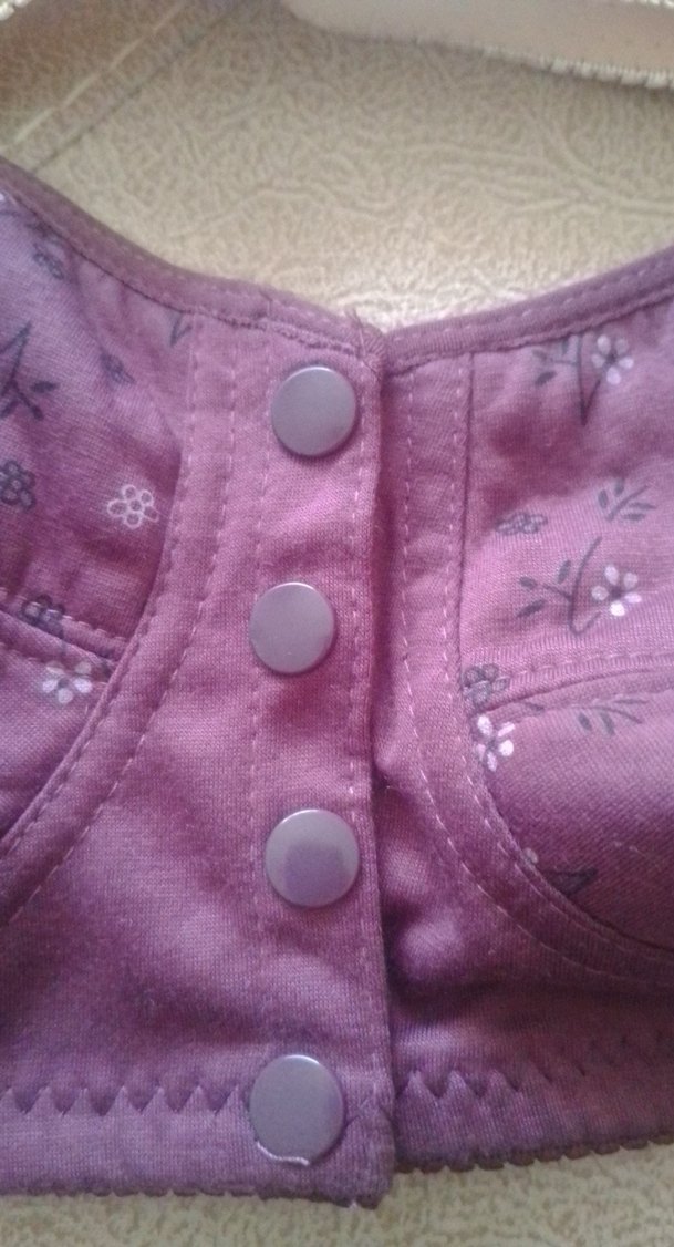 Vintage Mor ve krem Düğmeli Sütyenle yurtdışı urunudur fur - Görsel 4