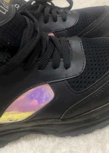 Siyah Bağcıklı Kadın Spor Ayakkabı - Görsel 3