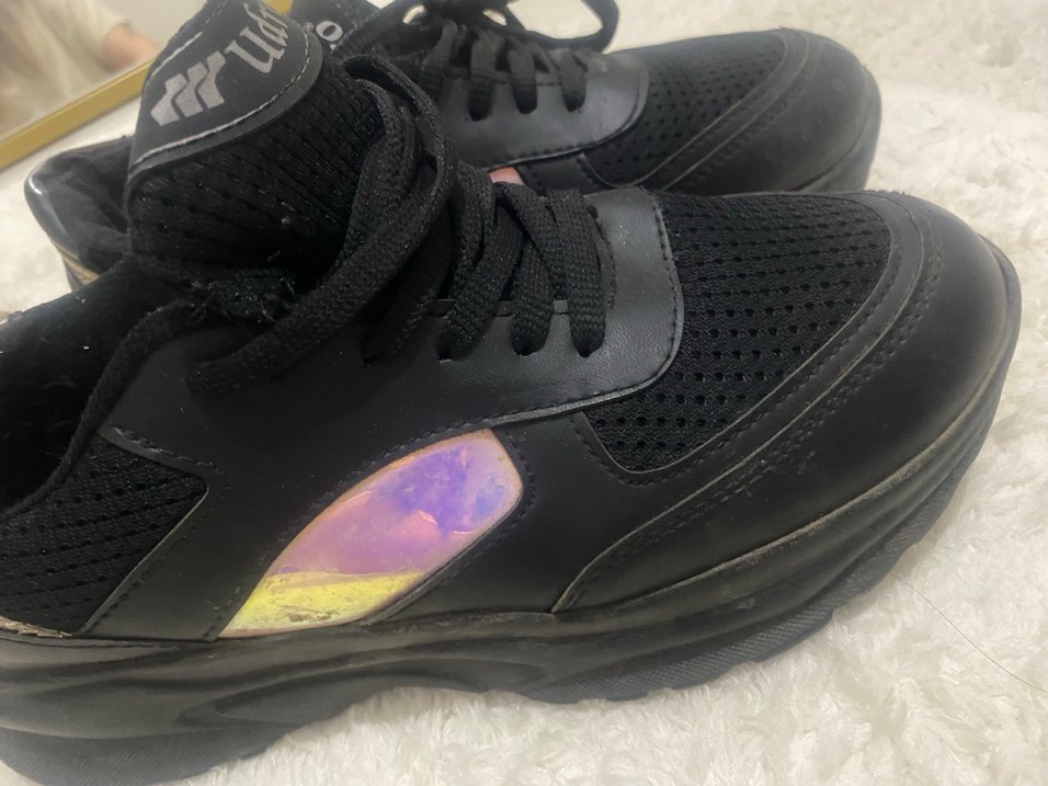 Siyah Bağcıklı Kadın Spor Ayakkabı - Görsel 3