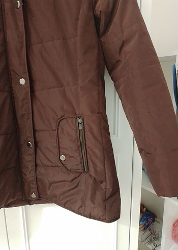 Kürklü Kahverengi Kadın Kışlık Mont - Görsel 3