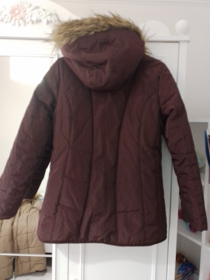 Kürklü Kahverengi Kadın Kışlık Mont - Görsel 4