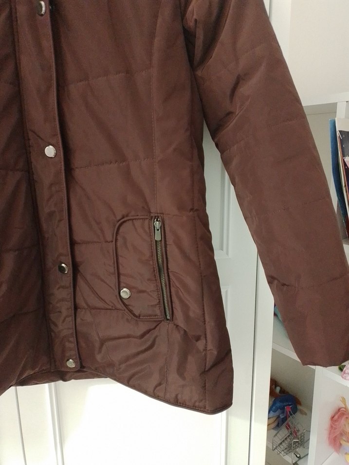 Kürklü Kahverengi Kadın Kışlık Mont - Görsel 3