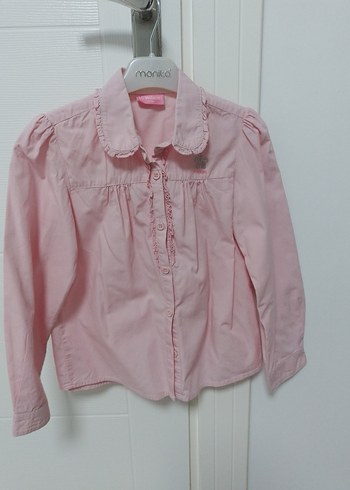 Düğmeli Pembe Keten Kadın Gömlek - Görsel 2