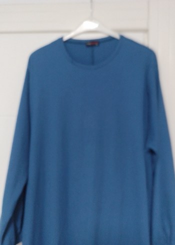 Mavi Uzun Keten Elbise - Görsel 2