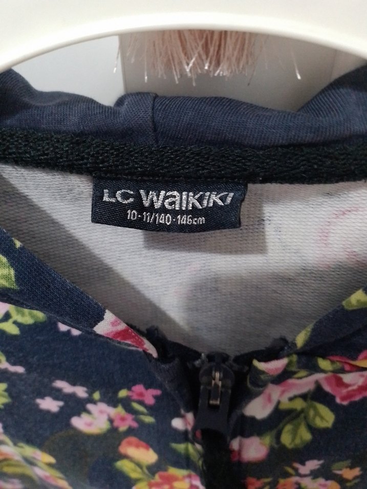 Çiçek Desenli Kapüşonlu Kız Sweatshirt - Görsel 4