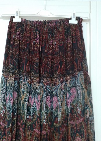 Çok Renkli Piliseli Uzun Bohem Etek - Görsel 2