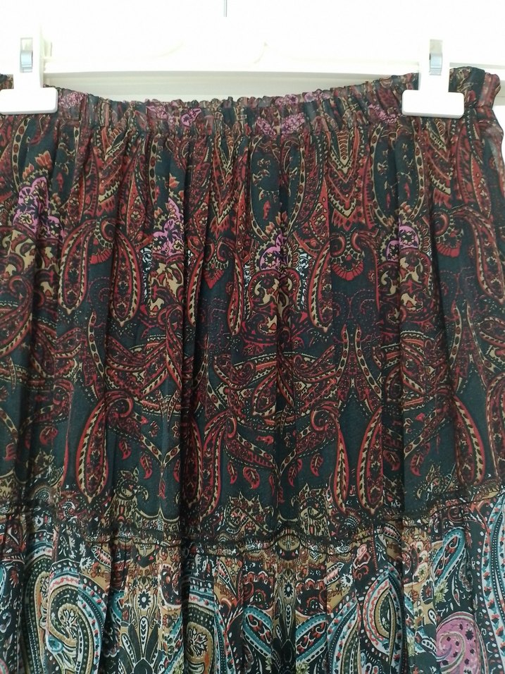 Çok Renkli Piliseli Uzun Bohem Etek - Görsel 3