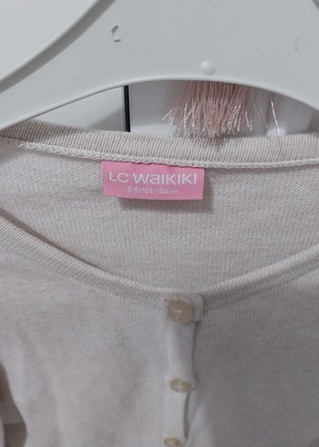 Kız Çocuk Bej Düğmeli Hırka - Görsel 3