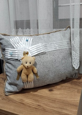 Nakışlı Gri Modern çocuk takı yastığı (mevlüt) - Görsel 3