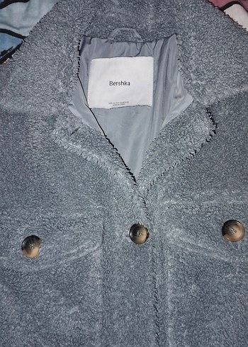 Gri Düğmeli Kadın Midi Kaban - Görsel 2