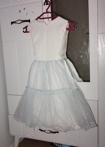 Kolsuz Beyaz Kız Çocuk Elbise 10 yaş - Görsel 2