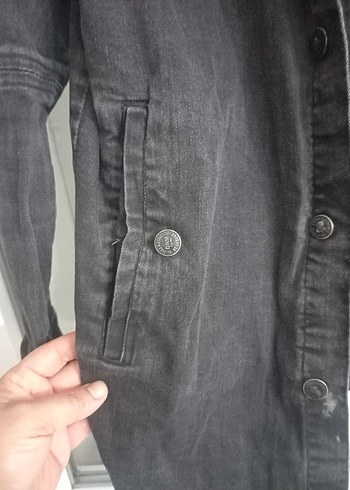 l Beden Gri Fermuarlı Kadın Denim Pantolon