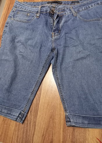 xl Beden mavi Renk Kadın Midi Kot Şort Fermuarlı Cep