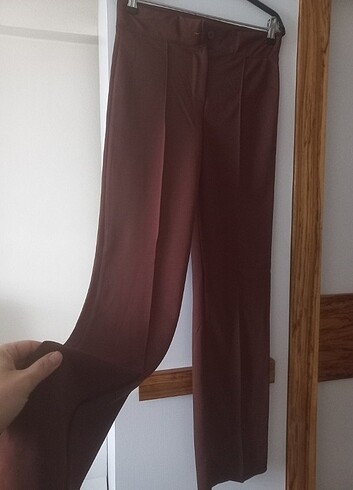 2 adet gri ve kahve Likrali ince pantolon 