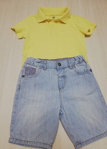 H&M tişört ve lcw kısa pantolon 