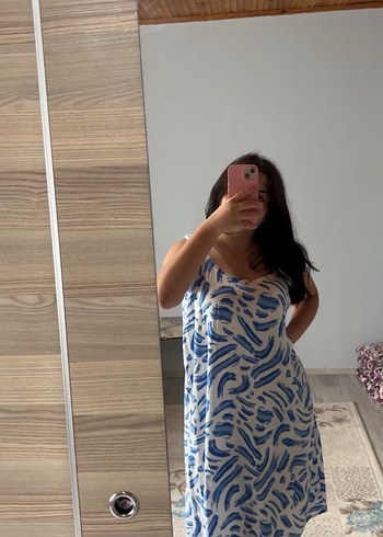 Mavi Batik Desenli Hamile ve Emzirme Geceliği