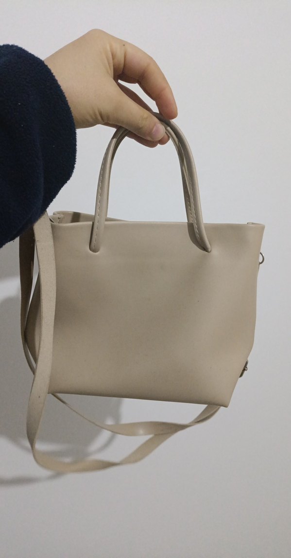 Bej Deri Minimalist Kadın Çanta - Görsel 2