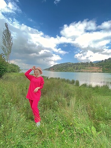 m Beden Pembe takım