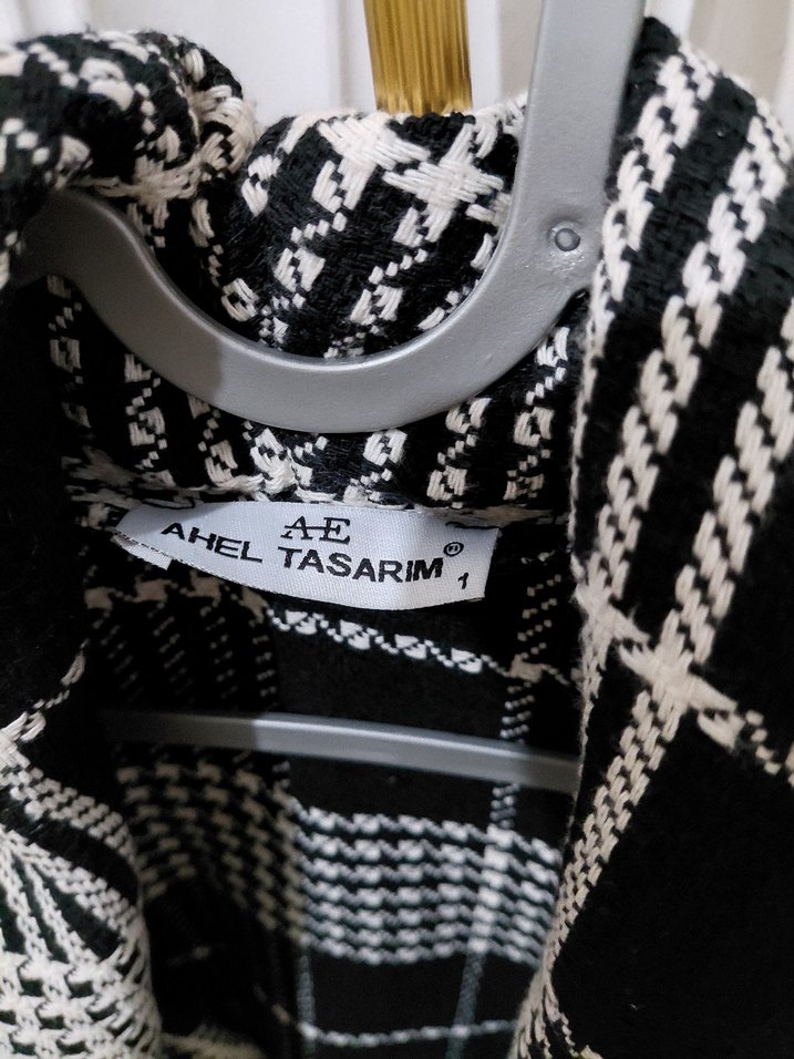 Düğmeli Siyah Beyaz Kareli Kadın Gömlek - Görsel 5