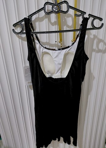 Baskılı Siyah Kemerli Uzun Mayo - Görsel 2