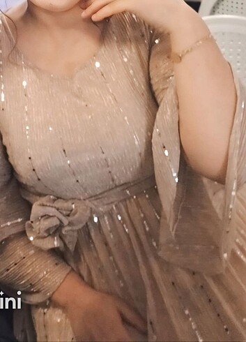 Pullu şık hamile abiye elbise - Görsel 6