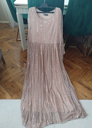 Pullu şık hamile abiye elbise - Görsel 7