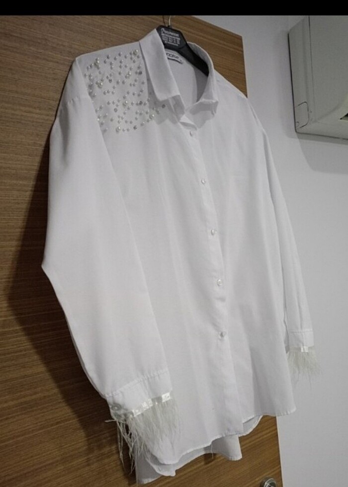 İncili Taşlı Şık Kadın Gömlek - Görsel 5