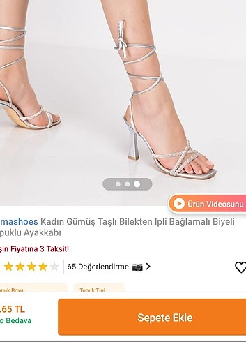 İpli davet topuklu ayakkabısı