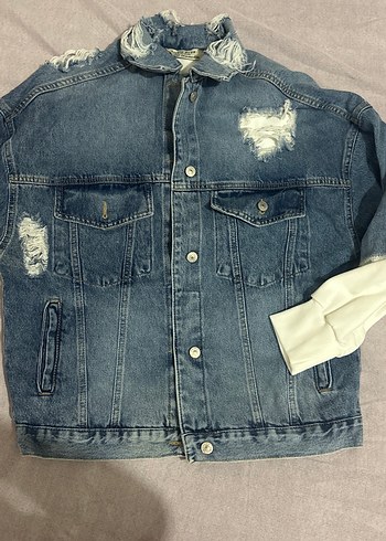 Düğmeli mavi Mavi Denim Ceket