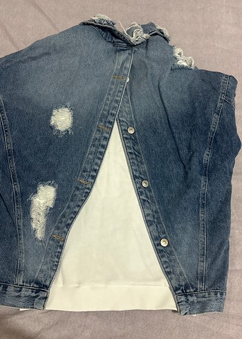 36 Beden mavi Renk Düğmeli mavi Mavi Denim Ceket