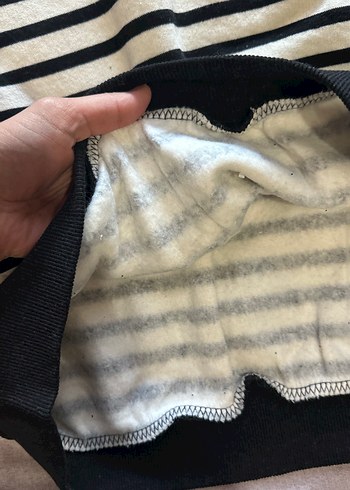 s Beden Çizgili Kapüşonlu Pamuklu Sweatshirt