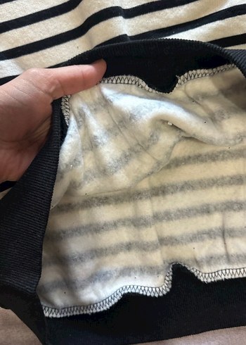 Diğer Düğmeli Çizgili Pamuklu Kadın Sweatshirt