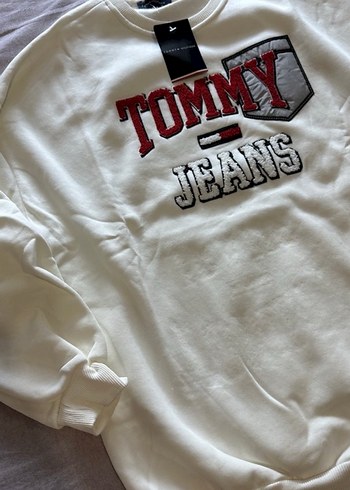 m Beden Tommy Jeans Beyaz Erkek Sweatshirt