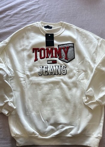 Tommy Jeans Beyaz Erkek Sweatshirt
