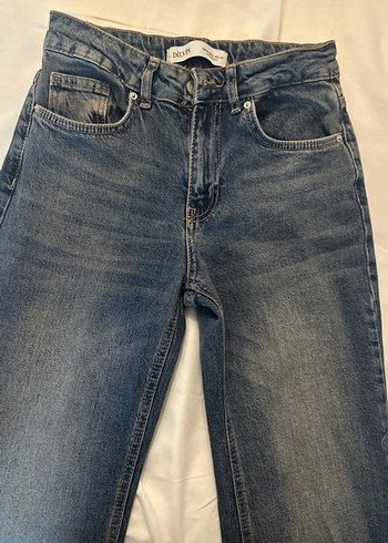 Mavi midi Boy Regular Fit Kadın Denim Pantolon