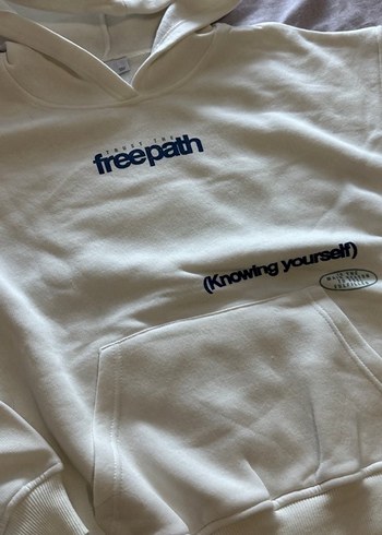 Diğer Beyaz Kapüşonlu Sweatshirt, Rahat Kesim