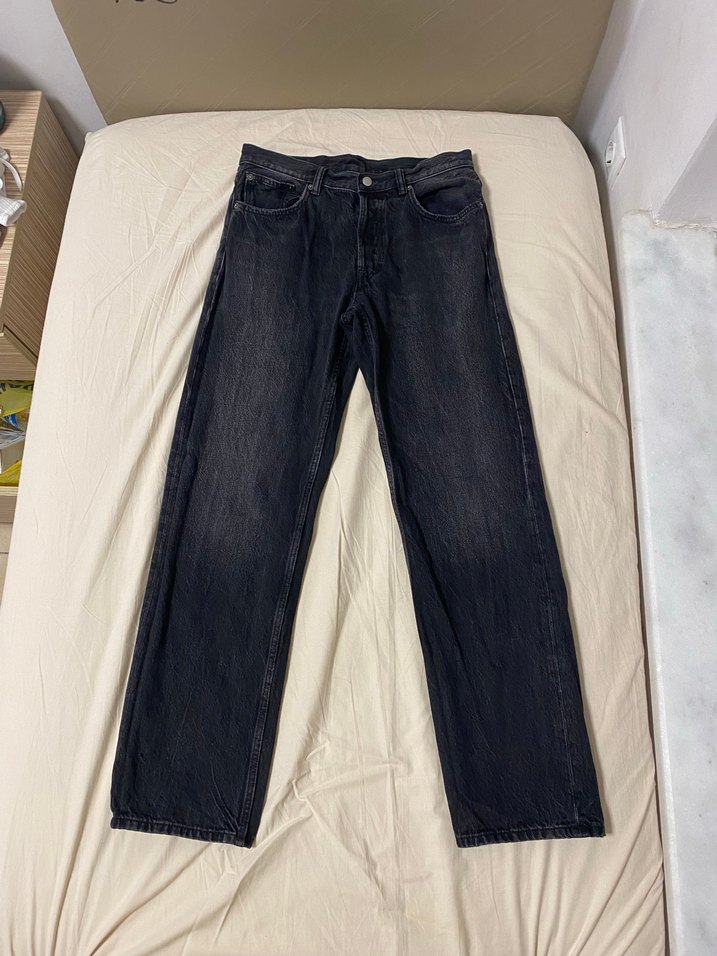 ZARA Gri Bol Kesim Erkek Denim Pantolon - Görsel 2