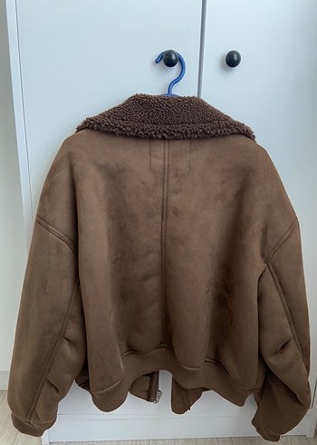 Bershka Bershka Kahverengi Süet Kürklü Kadın Bomber Mont